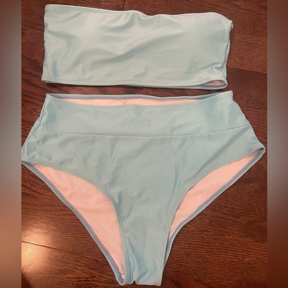 SHEIN Blue Two Piece Swim Suit - Picture 1 of 2